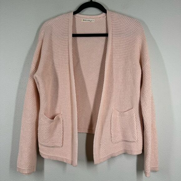 Marine Layer Sweaters - Marine Layer Maine Crop Open Front Cardigan Sweater Soft Pink Cotton Small